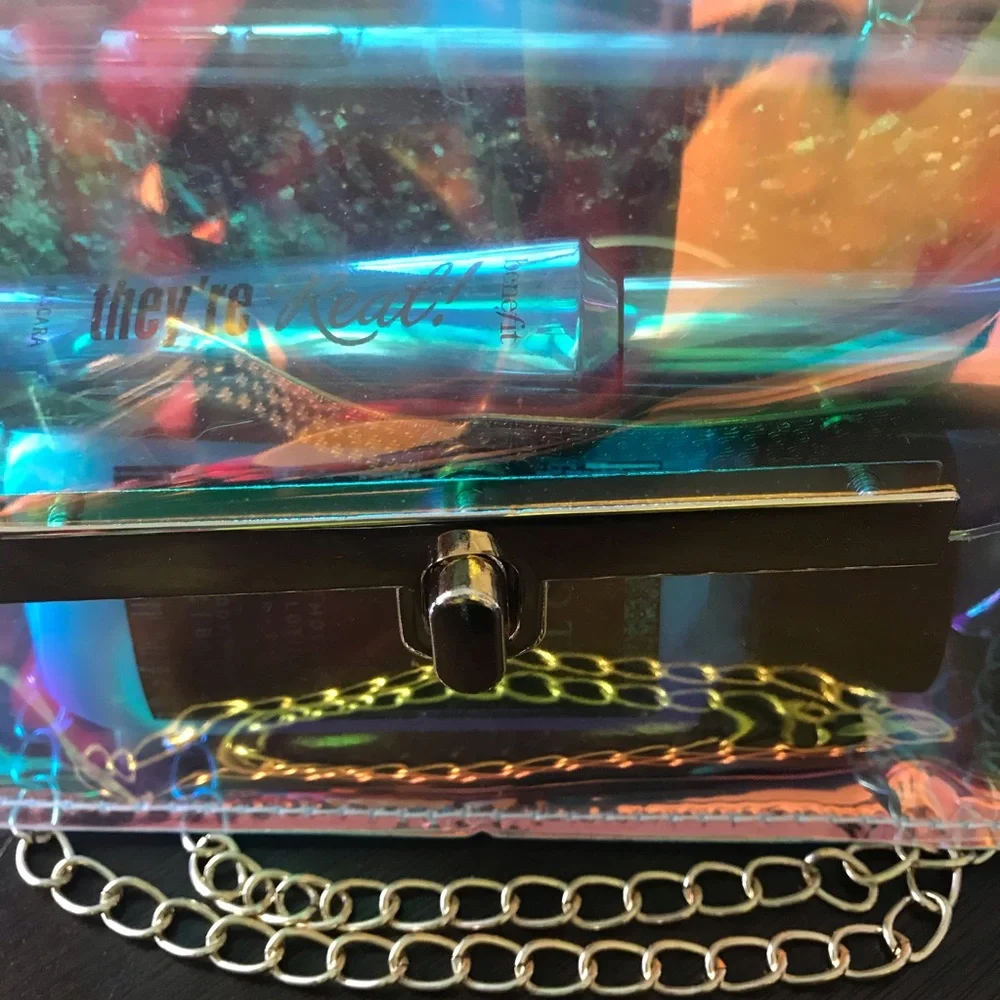 Holographic Crossbody Bag with Gold Chain - Picture 8 of 11